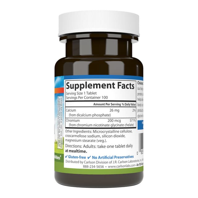 Carlson Labs, Хелатный хром 200 мкг