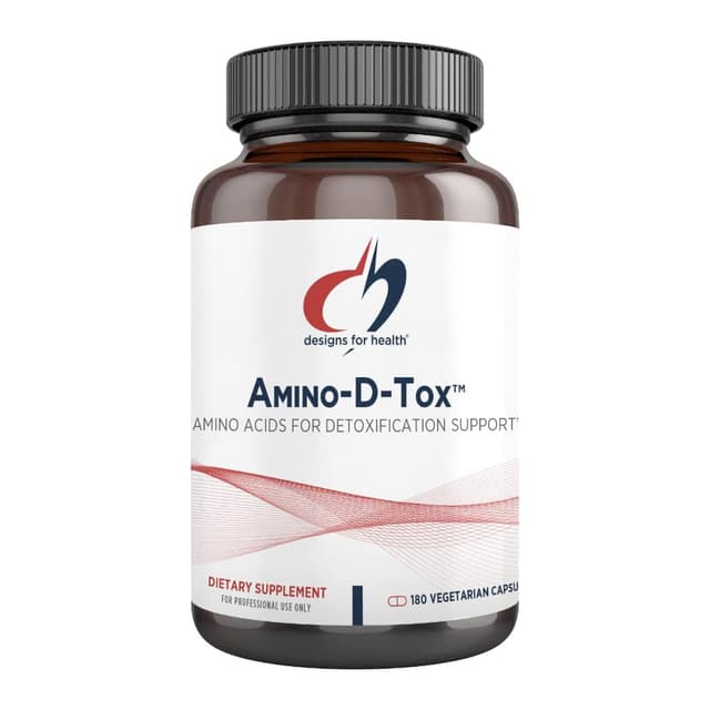Amino-D-Tox - Аминокислотный детокс + Поддержка очистки печени - Смесь добавок с глицином, D-глюкаратом кальция, NAC и другими добавками - 90 капсул