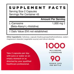 Jarrow Formulas, L-карнозин, 90 растительных капсул