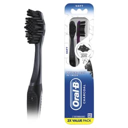 Зубная щетка Oral-B Charcoal Whitening Therapy, мягкая, 2 штуки