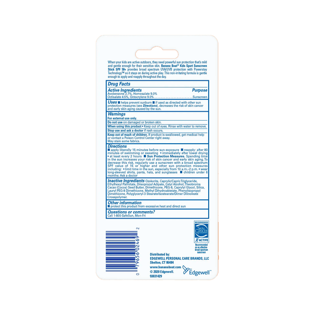 BANANA BOAT - ДЕТСКИЙ СПОРТИВНЫЙ СТИК SPF 50