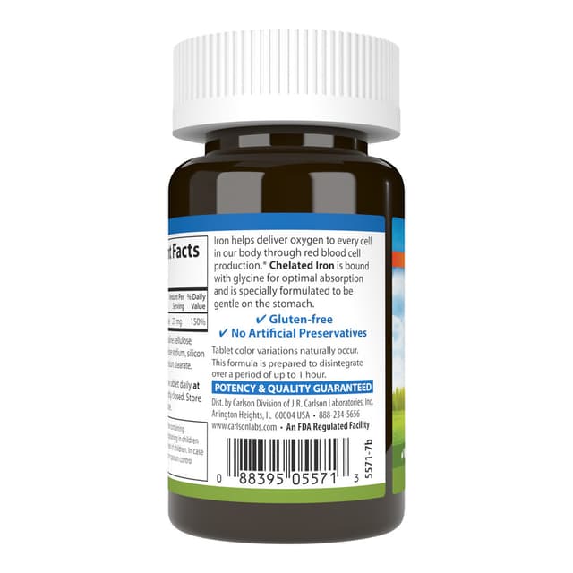 Carlson Labs Хелатное железо 27 мг, 100 таблеток