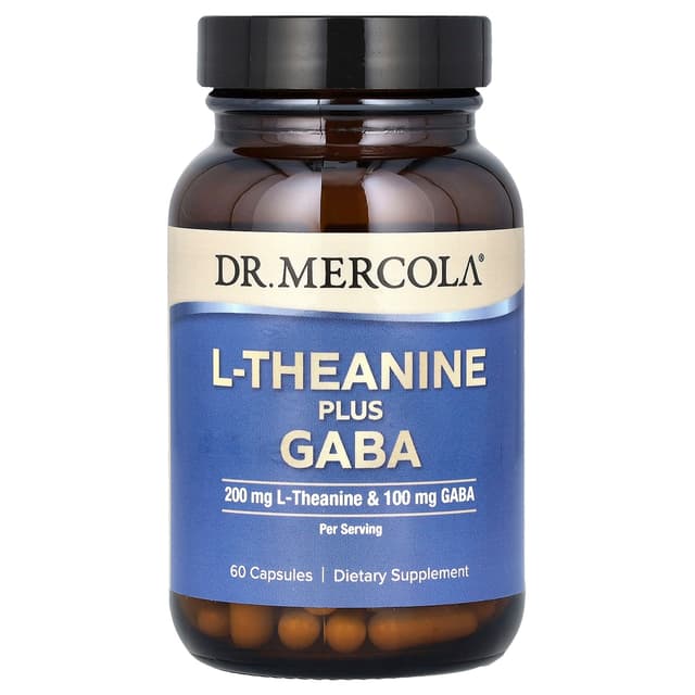 Dr. Mercola, L-теанин с Габа GABA , 60 капсул