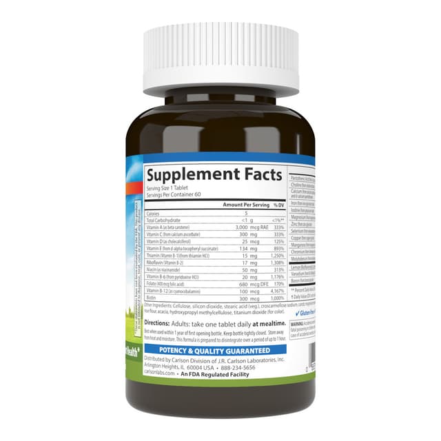 Carlson Labs Супер 1 Ежедневно витамины и минералы, 60 вегетарианских таблеток