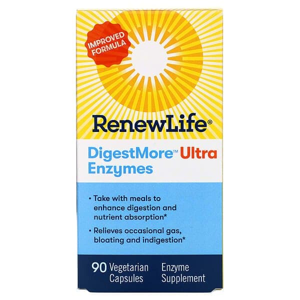 Renew Life, DigestMore Ultra Enzymes, 90 вегетарианских капсул