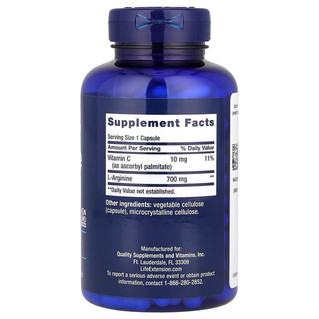 Life Extension, L-аргинин, 700 мг, 200 капсул