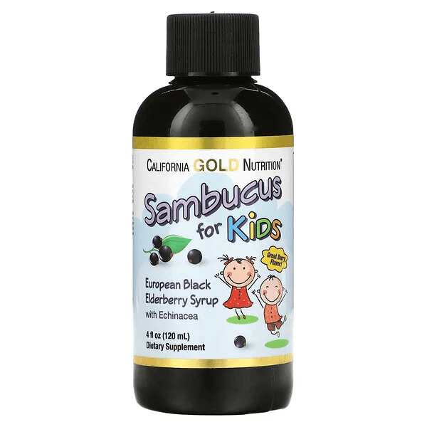 California Gold Nutrition, Бузина для детей, сироп из европейской черной бузины с эхинацеей, 120 мл