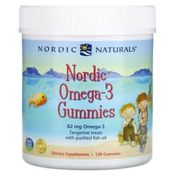 Nordic Naturals, Nordic Omega-3, лакомства со вкусом мандарина, 41 мг, 120 жевательных мармеладок