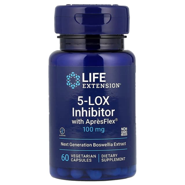 Life Extension, 5-LOX блокатор с ApresFlex, 100 мг, 60 капсул