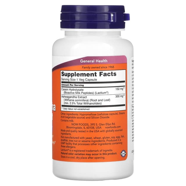 NOW Foods, Ashwagandha Stress Relief - 60 капсул