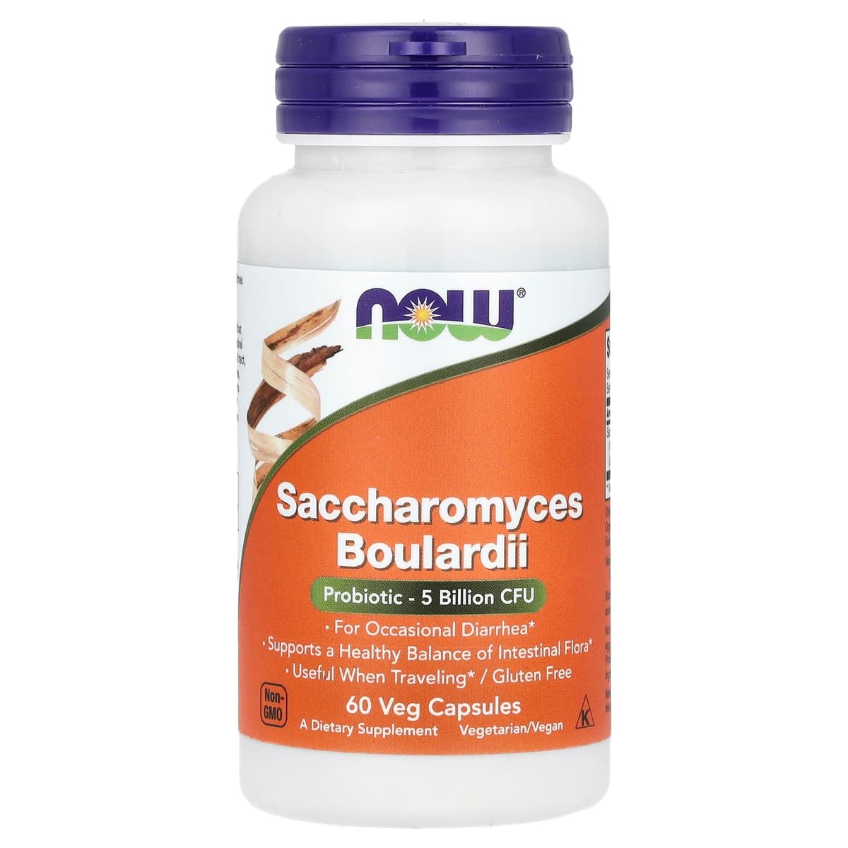 NOW Foods, сахаромицеты Буларди, пробиотик, 5 млрд КОЕ, 60 капсул