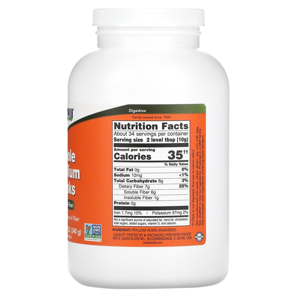 NOW Foods, шелуха семян подорожника, 340 г