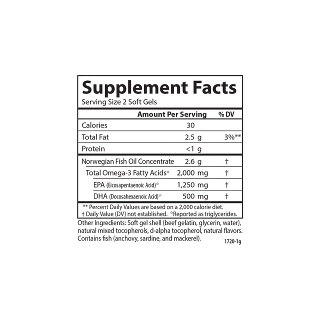 Carlson - Maximum Omega 2000, 2000 мг омега-3, здоровое сердце, поддержка функции мозга и зрения, 60 мягких таблеток