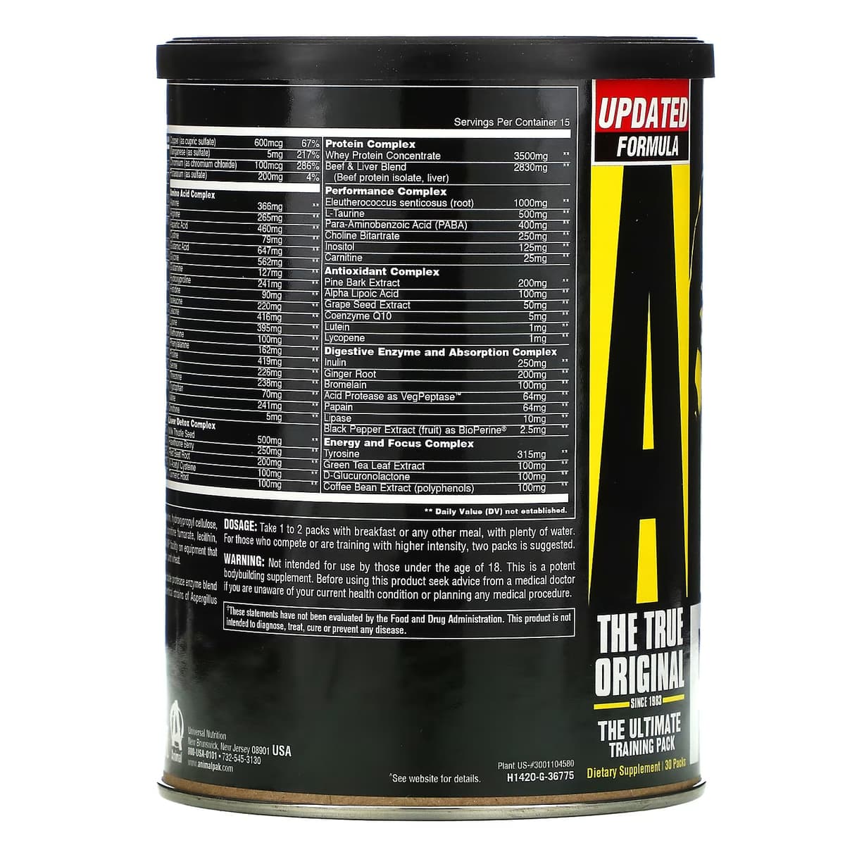 Animal, Animal Pak, комплекс для физической активности, 30 пакетиков