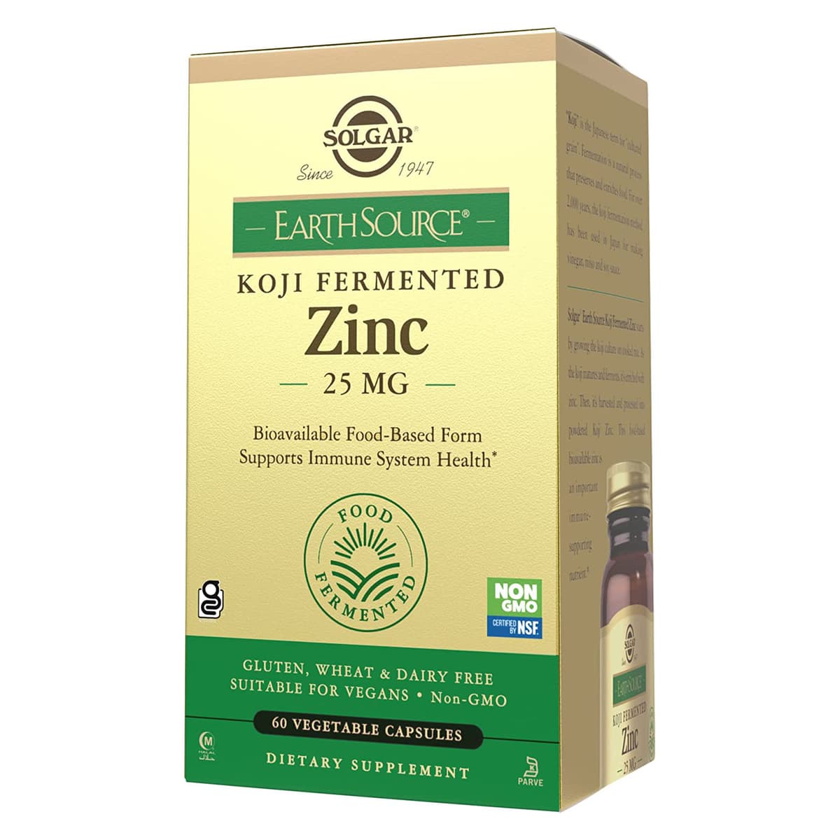 Solgar - Earth Source Koji - Ферментированные капсулы с цинком, 25 мг 30 ШТ