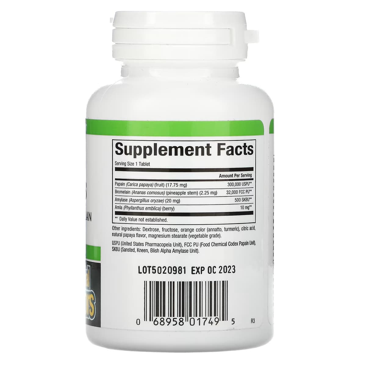 Natural Factors, ферменты папайи с амилазой и бромелаином, 120 жевательных таблеток
