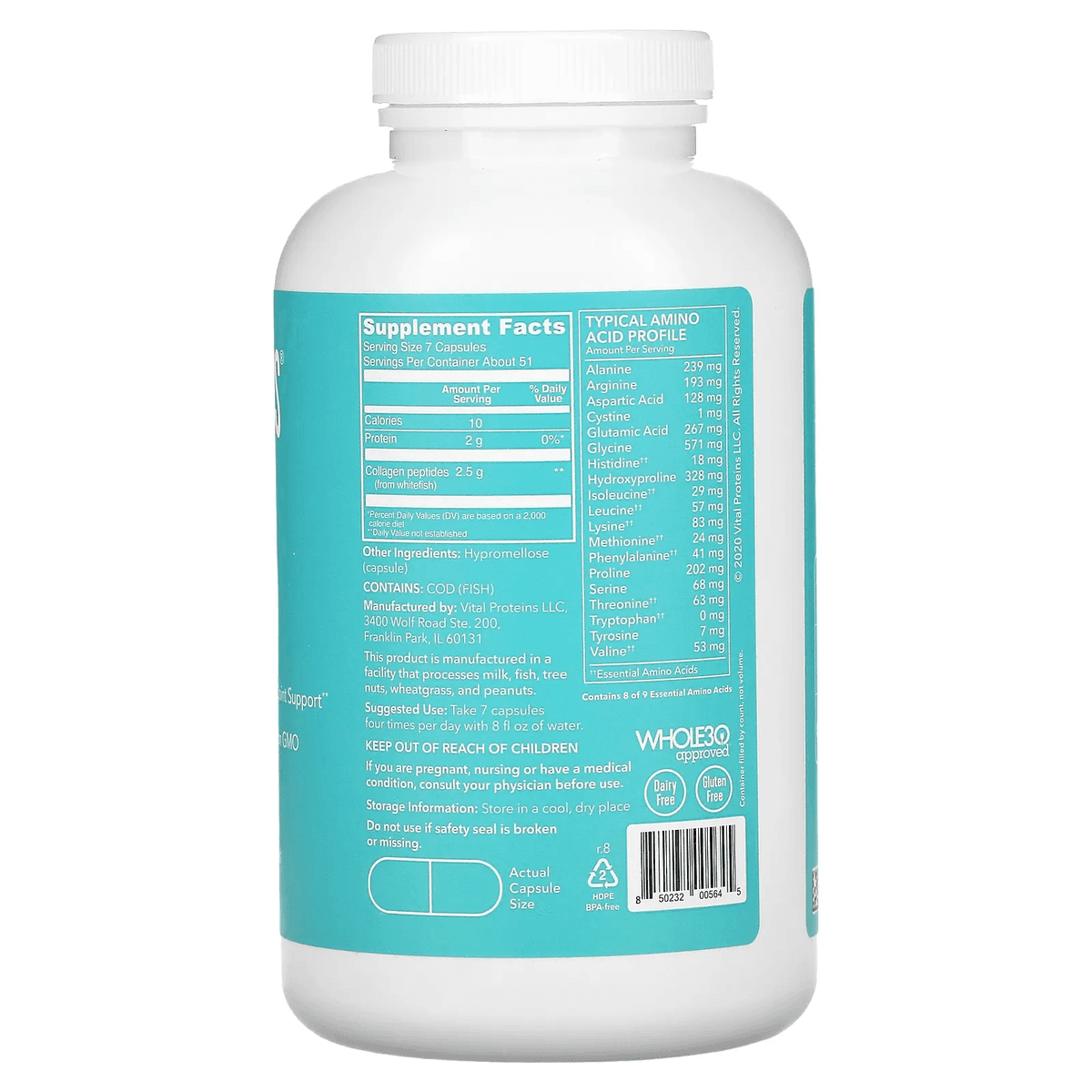 Vital Proteins, морской коллаген, 360 капсул
