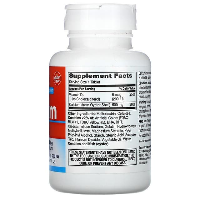 21st Century, Кальций 500 + D3, 90 капсуловидных таблеток