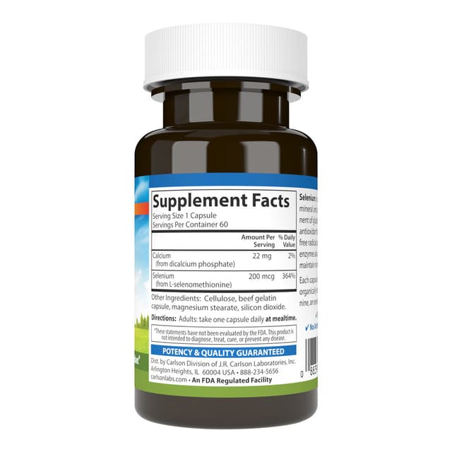 Carlson Labs Селен 200 мкг, 180 капсул