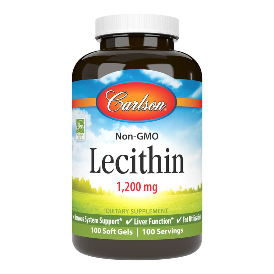 Carlson Labs, Лецитин 1200 мг, 100 мягких капсул