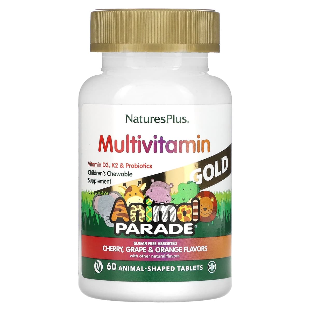 NaturesPlus, Source of Life, Animal Parade Gold, мультивитамины с микроэлементами для детей, 60 таблеток
