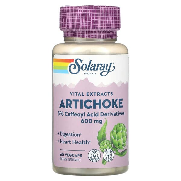 Solaray, Экстракт из листьев артишока, 300 мг, 60 растительных капсул