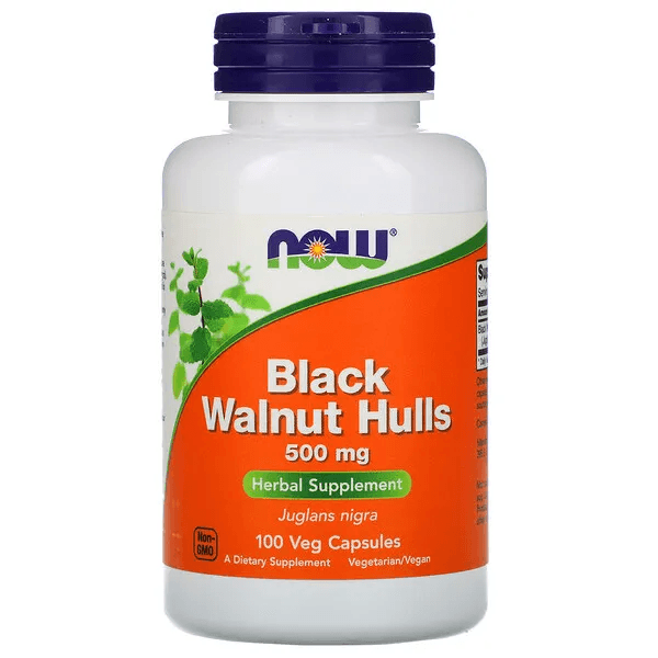 NOW Foods, Black walnut Черный орех , 500 мг, 100 вегетарианских капсул