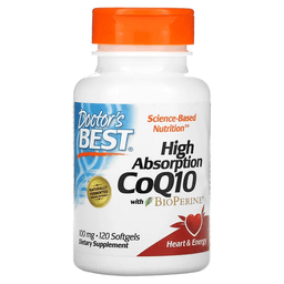 Doctor's Best, коэнзим Q10 с высокой степенью всасывания с BioPerine, 100 мг, 120 капсул