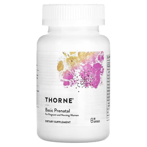 Thorne, Basic Prenatal, Комплекс витаминов минералов для беременных и кормящих мам 90 капсул
