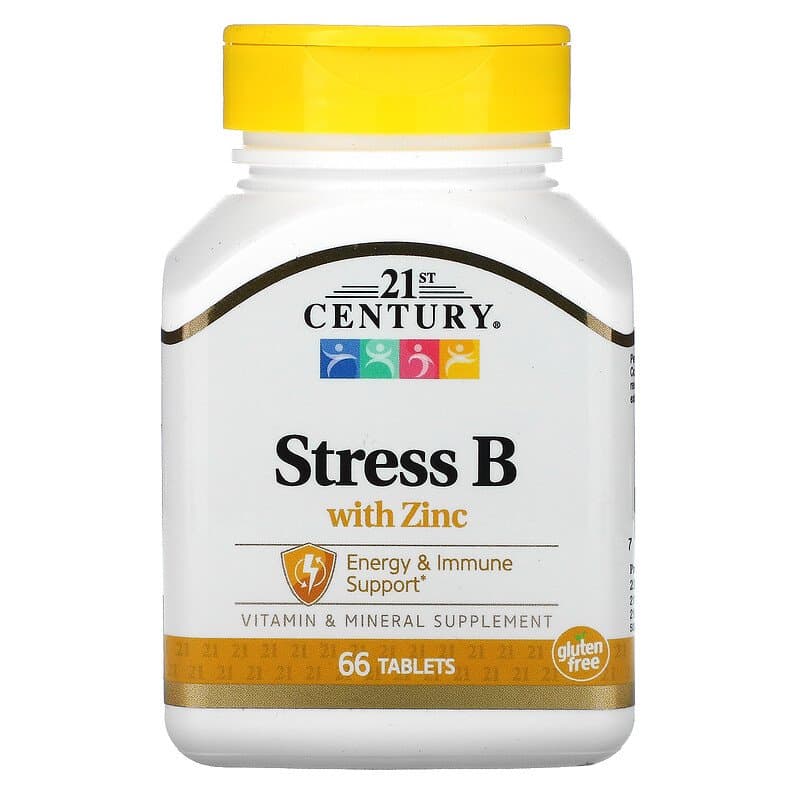 21st Century, Stress B с цинком, 66 таблеток