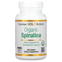 California Gold Nutrition, органическая спирулина, сертификат USDA Organic, 500 мг, 240 таблеток
