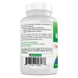 Best Naturals Берберин 500 мг 120 капсул - поддерживает иммунную функцию, сердечно-сосудистую и желудочно-кишечную функцию (120 штук)