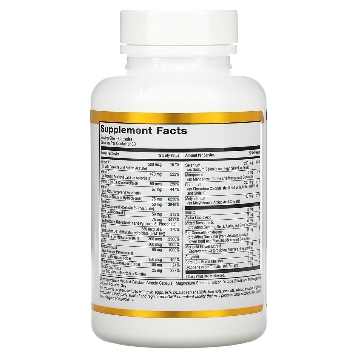California Gold Nutrition, мультивитамины для ежедневного приема, 60 растительных капсул