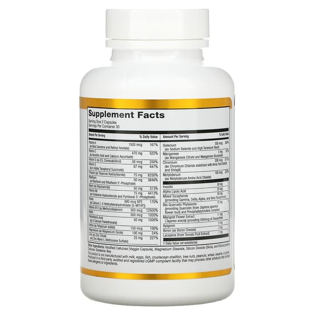 California Gold Nutrition, мультивитамины для ежедневного приема, 60 растительных капсул