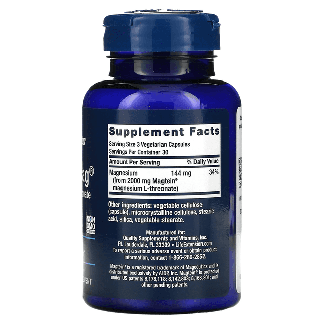 Life Extension, Neuro-Mag, L-треонат магния, 90 вегетарианских капсул