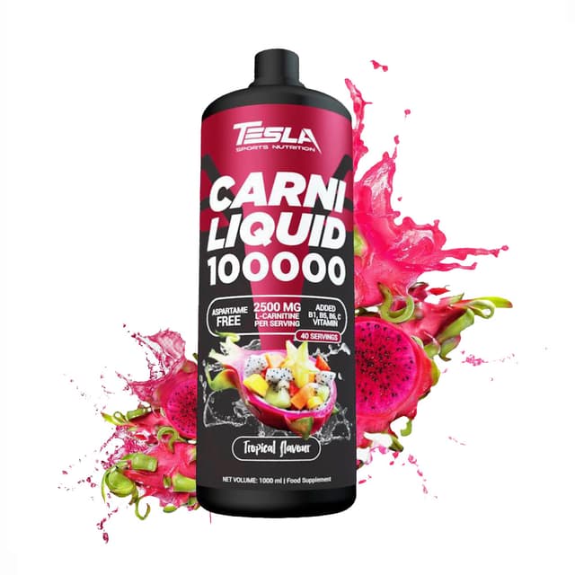 Жидкий Л-карнитин Tesla Carni Liquid 100000 IU,1000мл вкус ананас вишня фруктовый микс