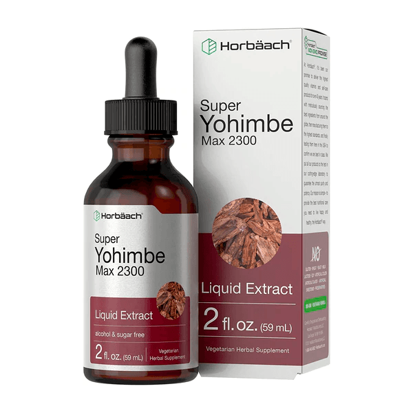 Horbaach - Экстракт коры супер йохимбе | 2 унции | Макс 2300 | Формула без спирта и сахара | Вегетарианская жидкая добавка без ГМО и глютена