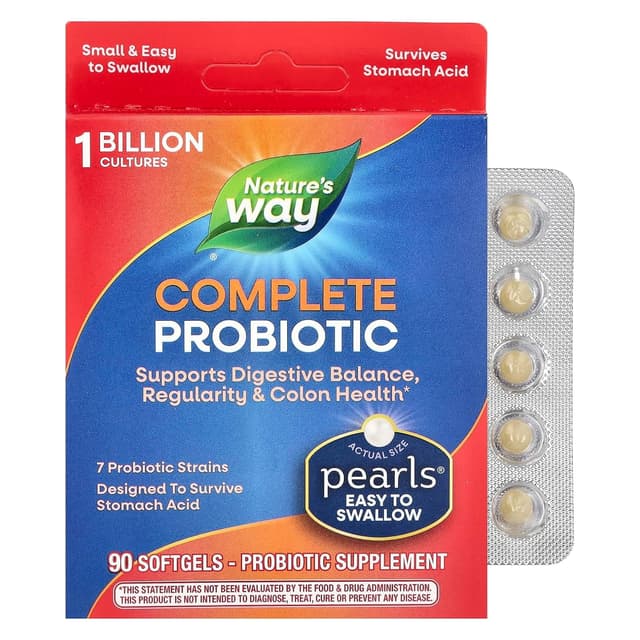 Nature's Way, Комплекс пробиотиков из жемчужин, 90 мягких таблеток