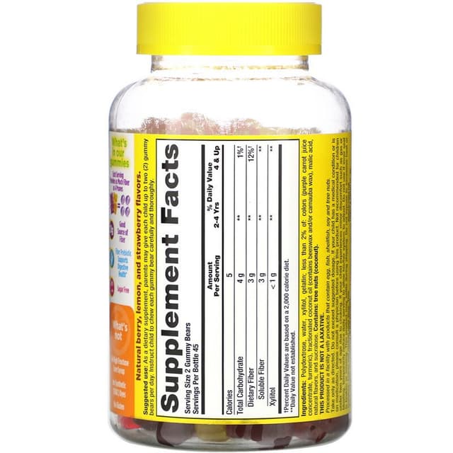 L'il Critters, Клетчатка для поддержки пищеварения, натуральные фруктовые вкусы, 90 жевательных конфет