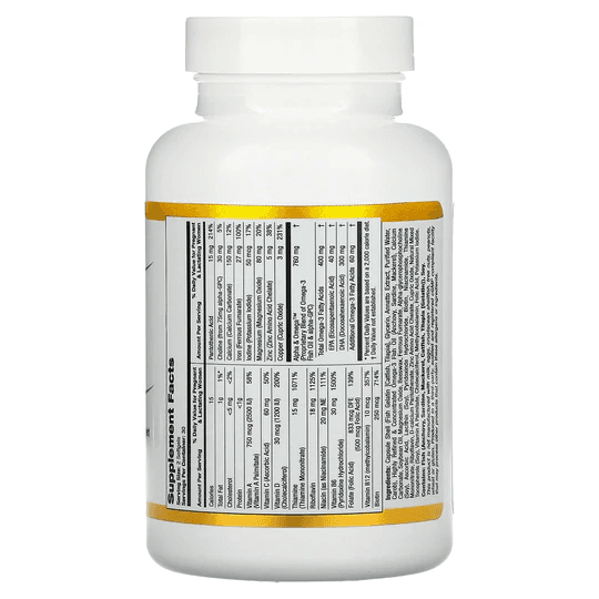 California Gold Nutrition, Daily Prenatal Multi для беременных и кормящих матерей, 60 мягких желатиновых капсул с рыбой