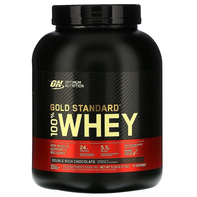Optimum Nutrition, Gold Standard, 100% Whey, двойной шоколад, 2,27 кг