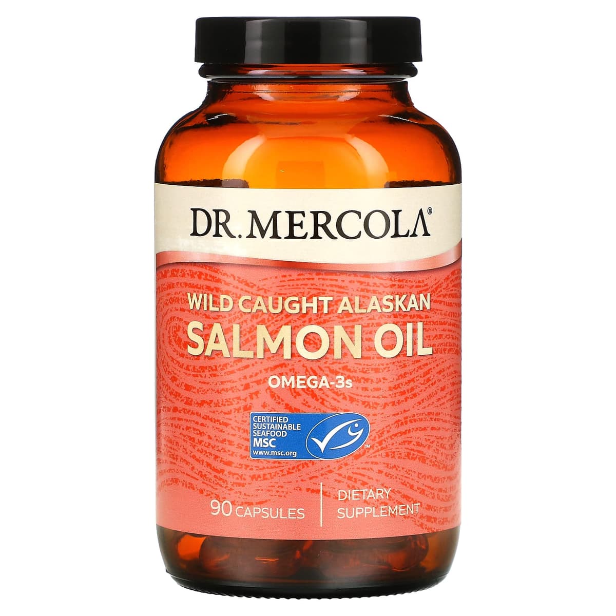 Dr. Mercola, Жир дикого аляскинского лосося, 90 капсул