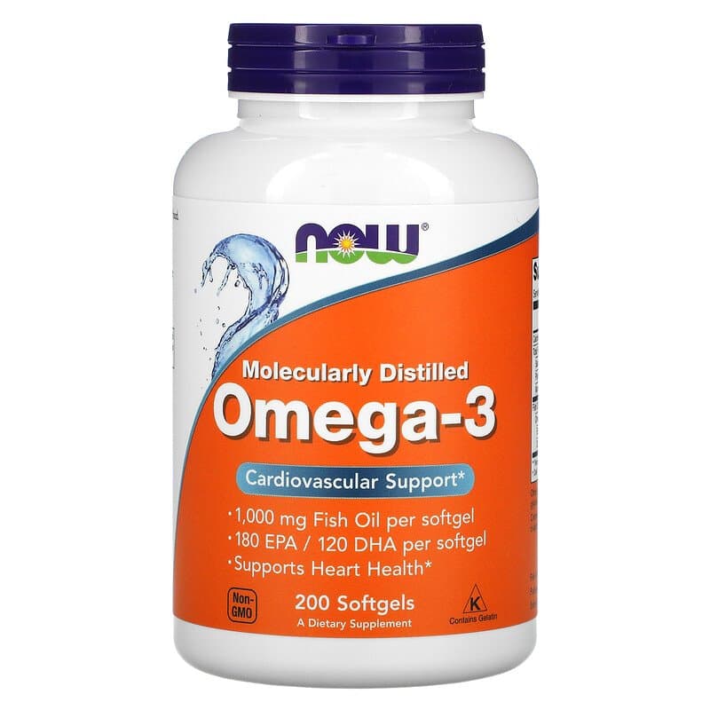 Now Foods, омега-3, очищенная на молекулярном уровне, 200 капсул(9.65)
