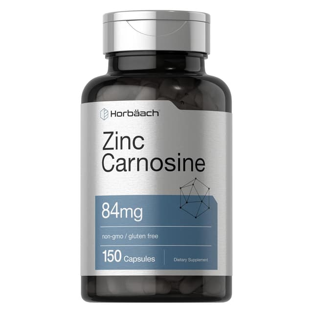 Horbaach Добавка цинк-карнозин | 84 мг на капсулу | 150 граф | Без ГМО и глютена