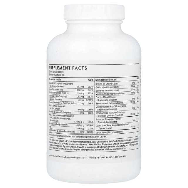 Thorne, мультивитамины для мужчин старше 50 лет, 180 капсул