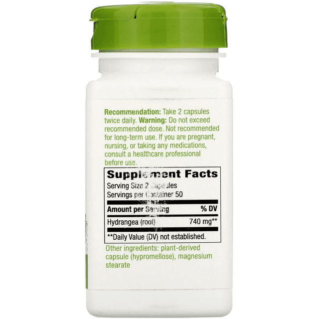 Nature's Way, Корень гортензии, 370 мг, 100 веганских капсул