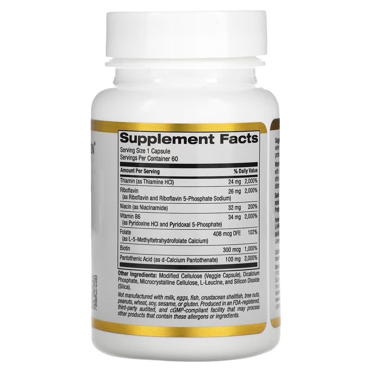 California Gold Nutrition, комплекс витаминов группы B, 60 растительных капсул