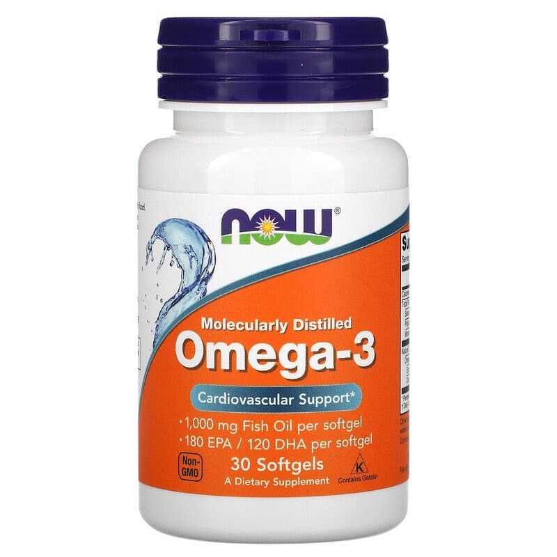 Now Foods, омега-3, очищенная на молекулярном уровне, 30 капсул