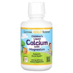 California Gold Nutrition, жидкий кальций с магнием для детей, апельсин, 473 мл