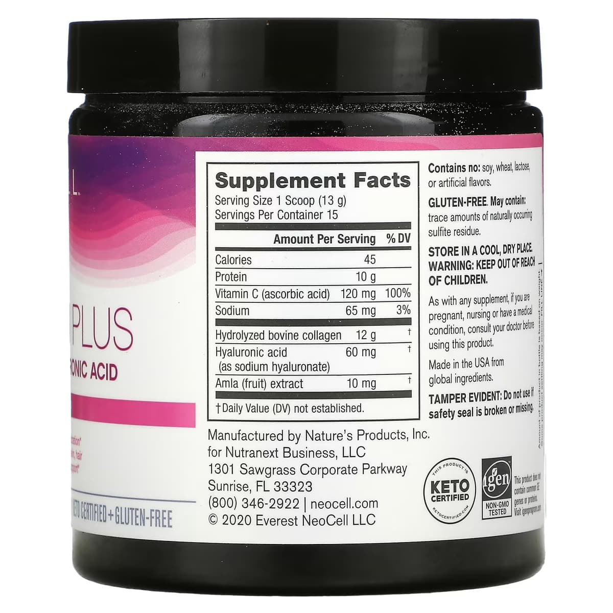 NeoCell, Super Collagen Plus, коллаген с витамином C и гиалуроновой кислотой, 195 г